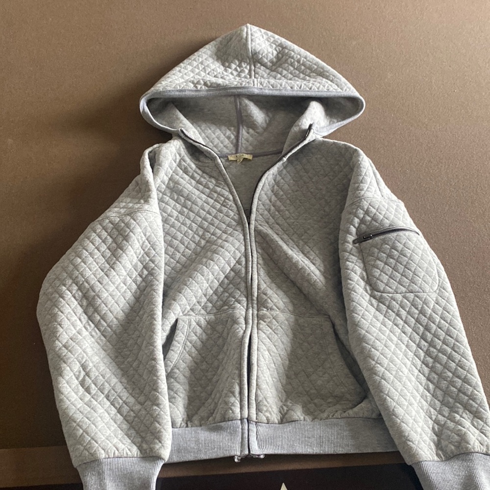 Kori gray zip up hoodie